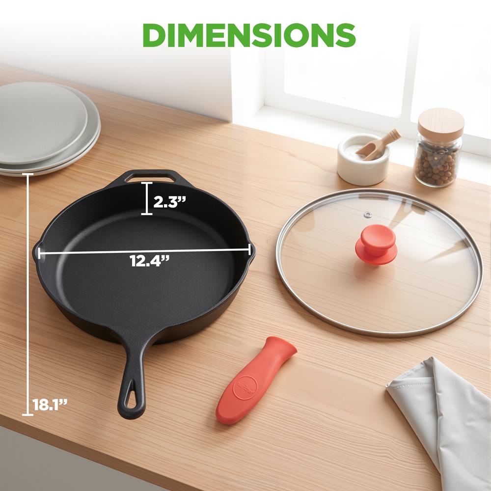 12" Cast Iron Skillet - Nonstick, Oven Safe