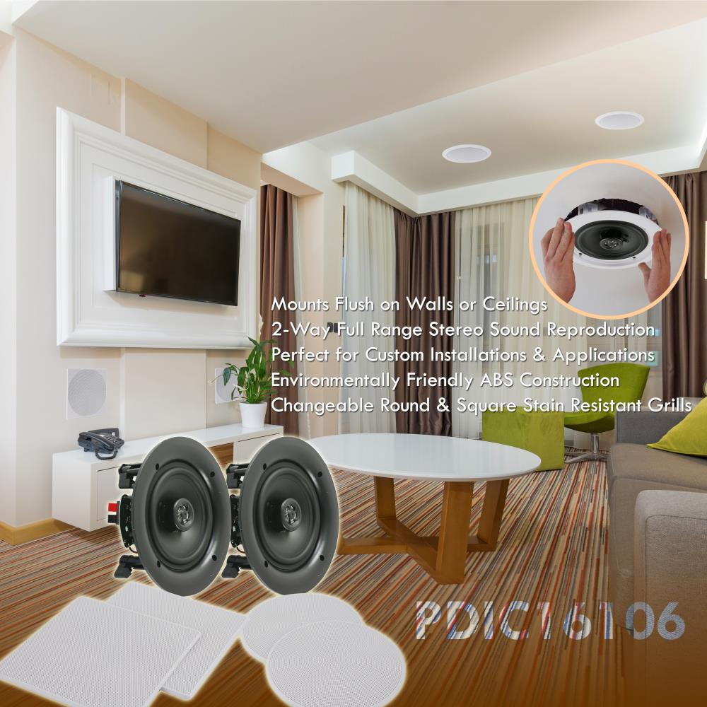 10" In-Wall/Ceiling Speakers 300W Stereo Sound