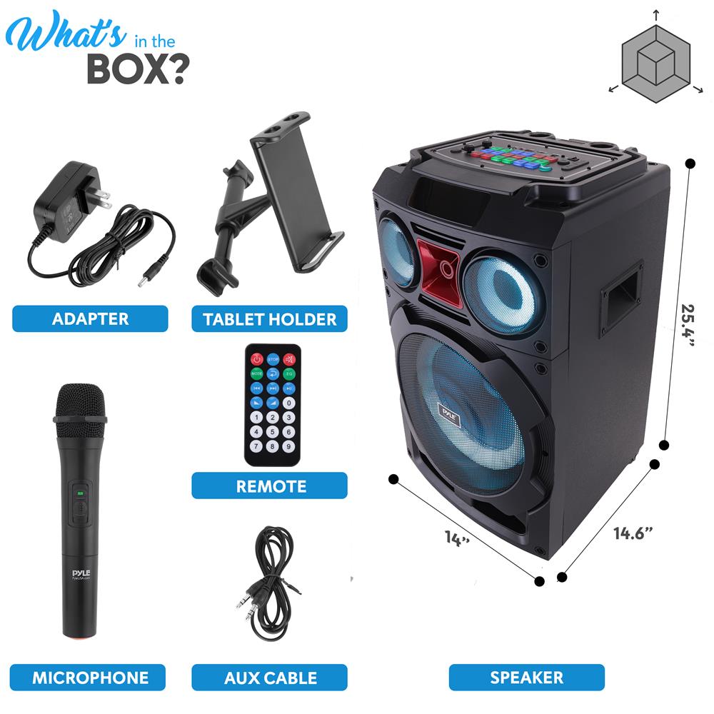 10" Portable Bluetooth PA Speaker 800W Rechargeable LED