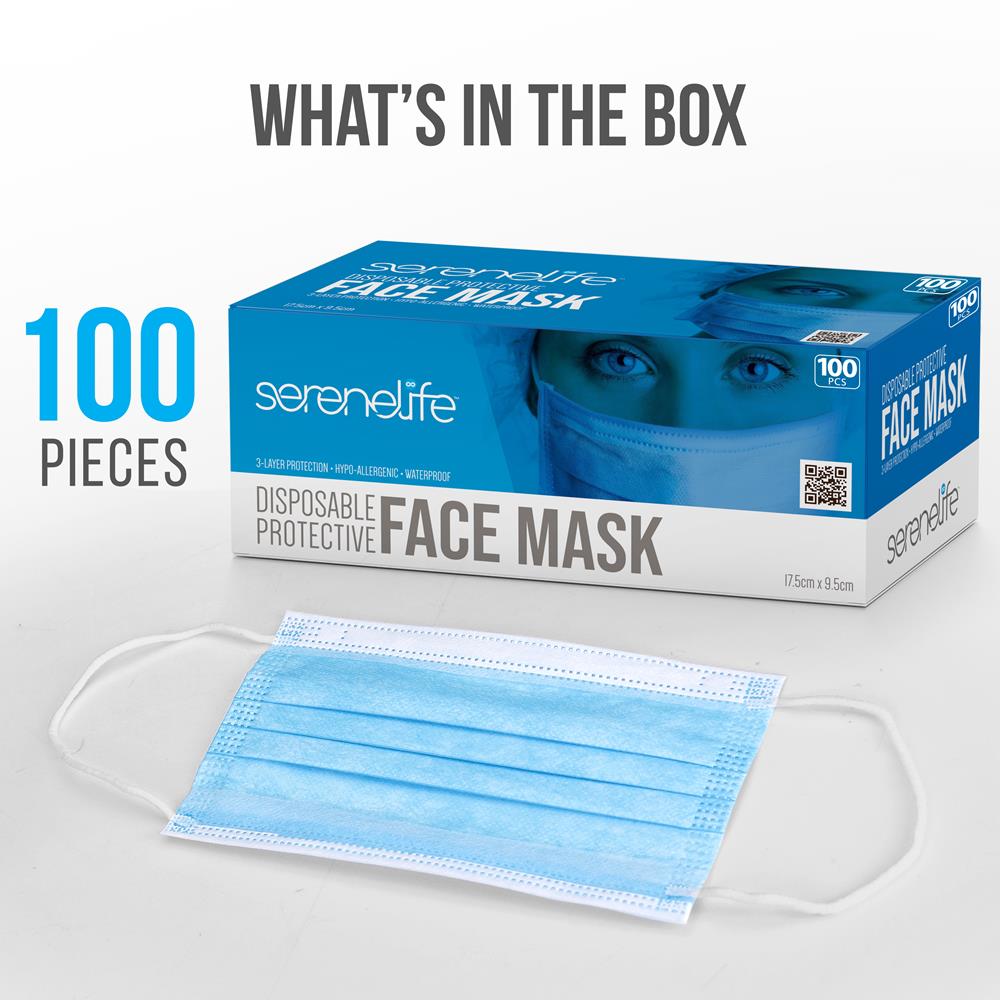 1000pcs 3-Ply Disposable Face Masks, Breathable Non-Woven