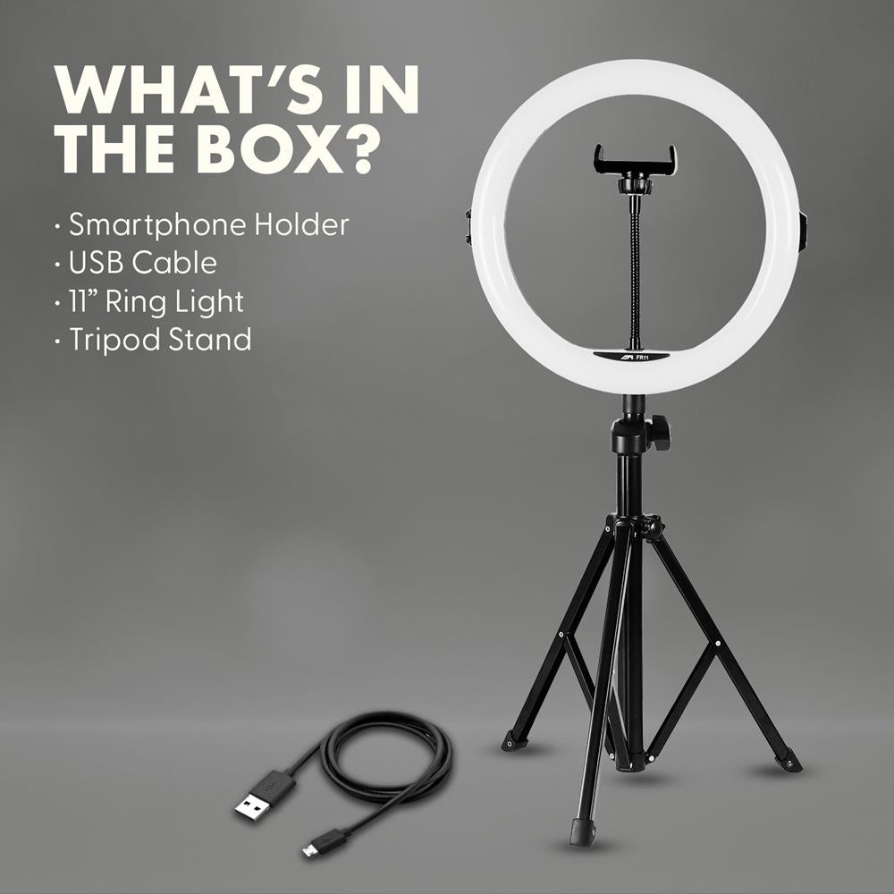 11" LED Selfie Ring Light, Adjustable Tripod