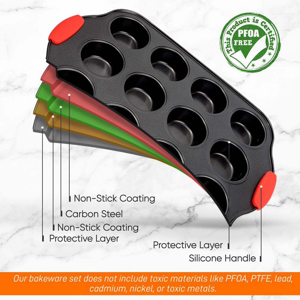 12 Cup Muffin Pan, Nonstick Carbon Steel