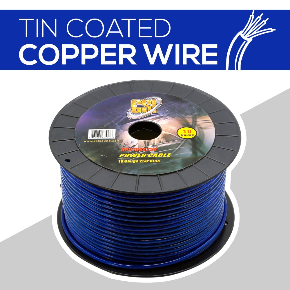 10Ga Power Cable 250Ft Blue