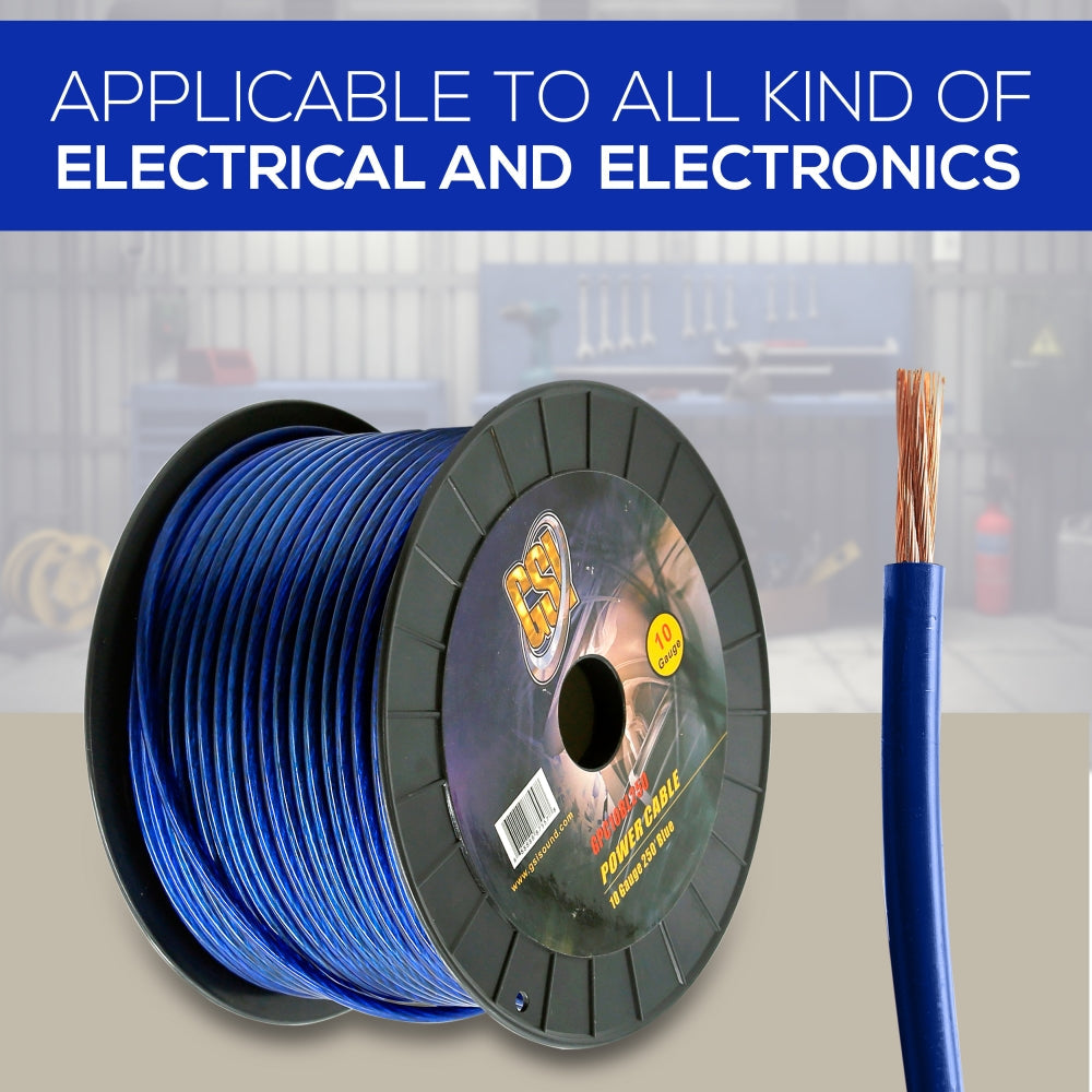 10Ga Power Cable 250Ft Blue