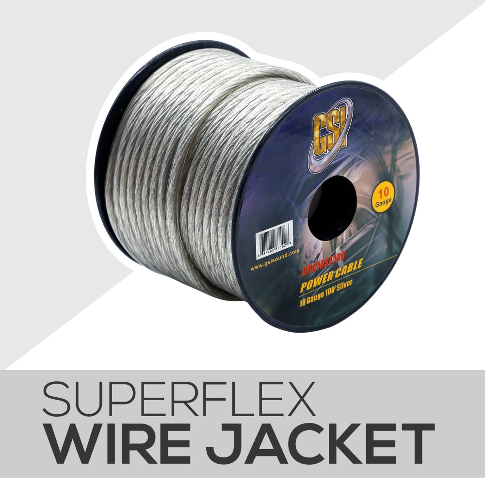 10Ga Power Cable 100Ft Silver