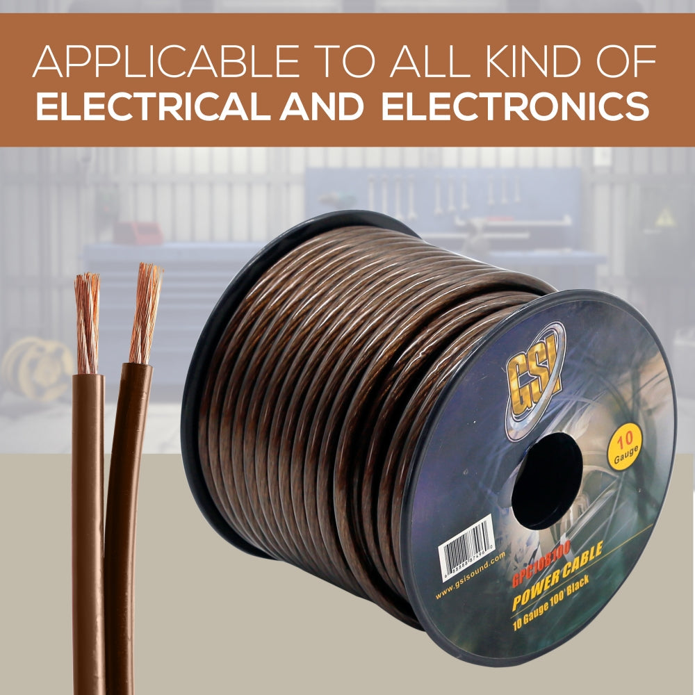 10 Gauge Power Ground Cable 250ft Oxygen-Free Copper Silver
