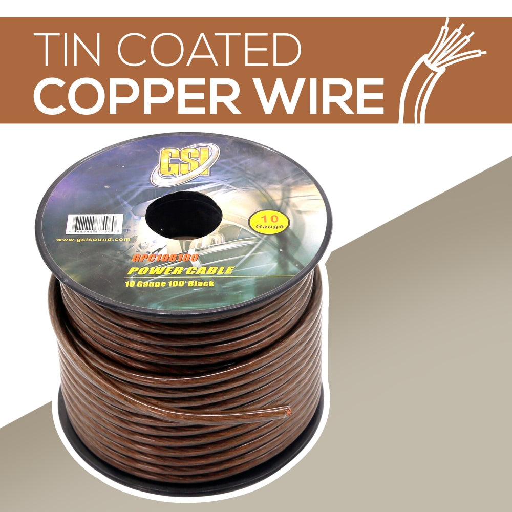 10 Gauge Power Ground Cable 250ft Oxygen-Free Copper Silver