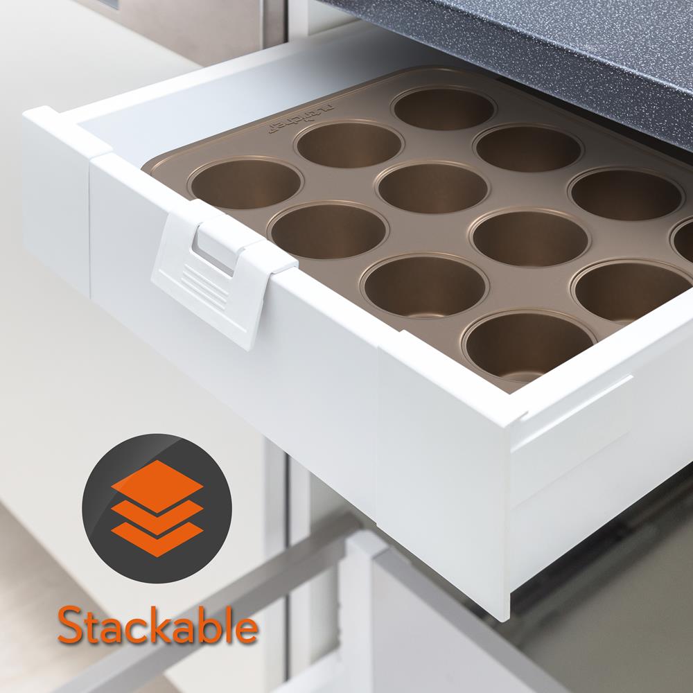 12 Cup Nonstick Muffin Pans, Easy Release Carbon Steel