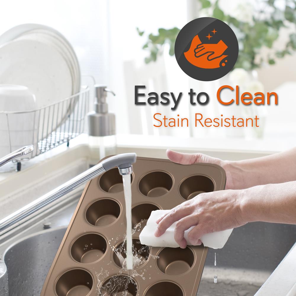 12 Cup Nonstick Muffin Pans, Easy Release Carbon Steel