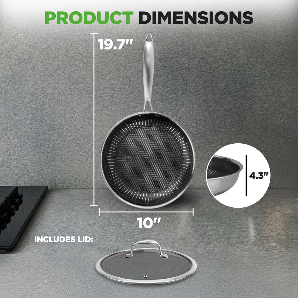 10" Stainless Steel Frying Pan, Non-Stick
