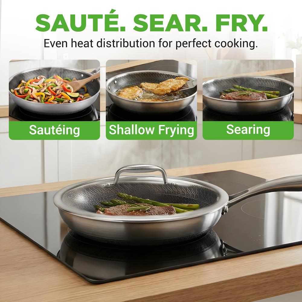 10" Stainless Steel Frying Pan, Non-Stick