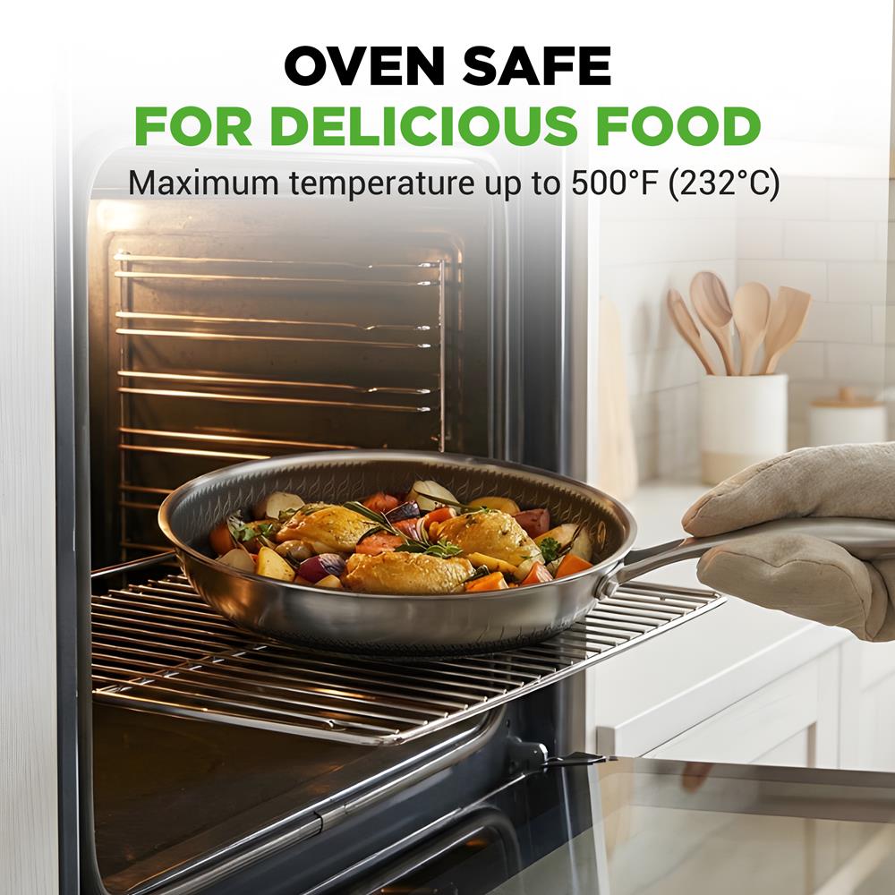 12" Stainless Steel Frying Pan - Non-Stick
