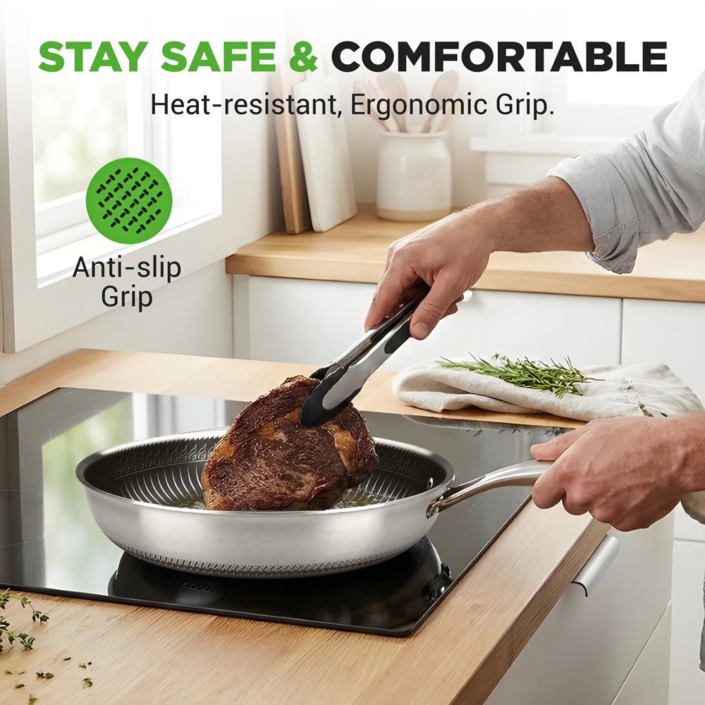 12" Stainless Steel Frying Pan - Non-Stick