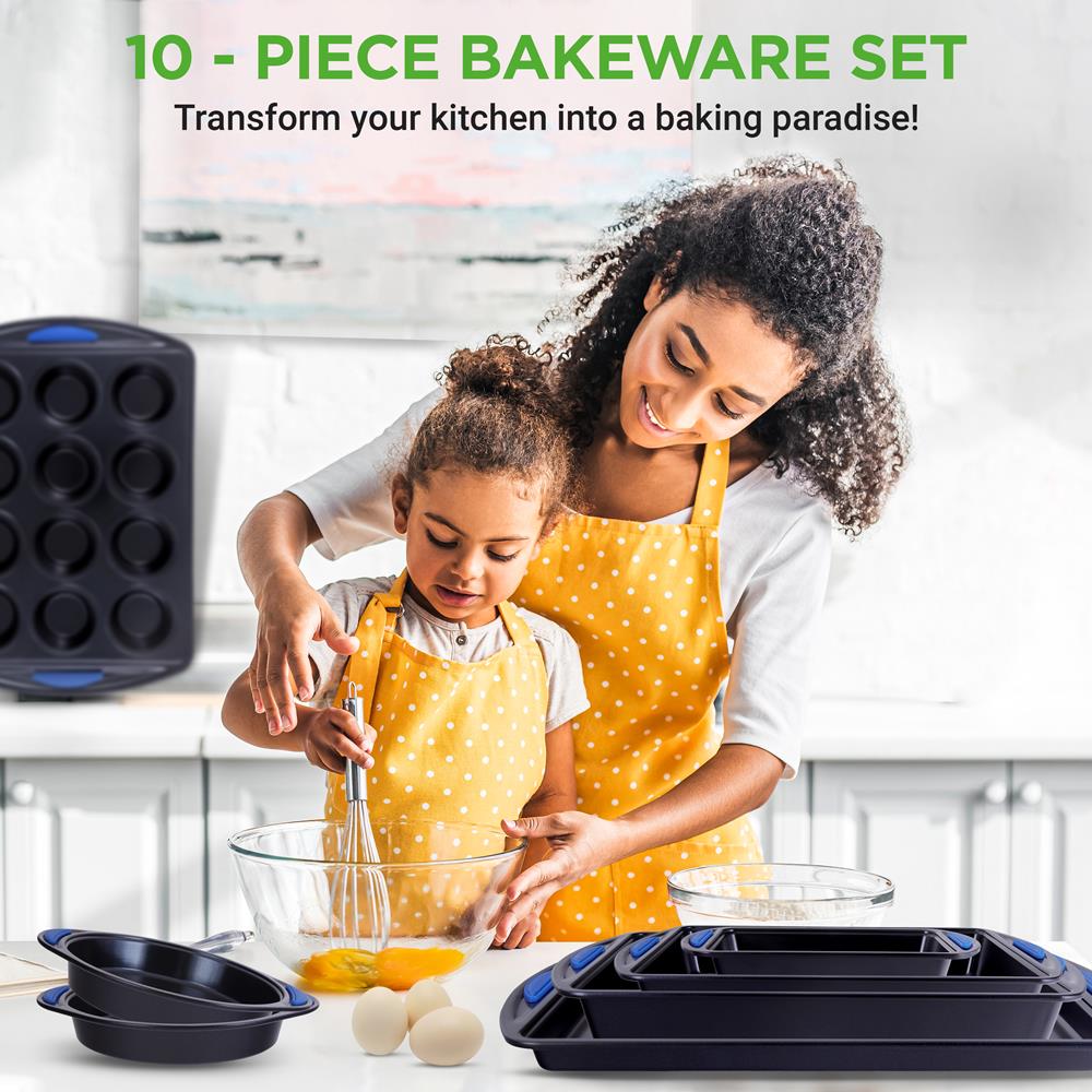 10-Piece Nonstick Bakeware Set - Easy Clean Carbon Steel
