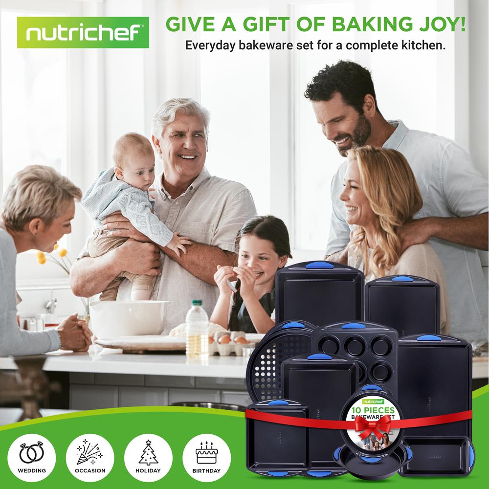 10-Piece Nonstick Bakeware Set - Easy Clean Carbon Steel