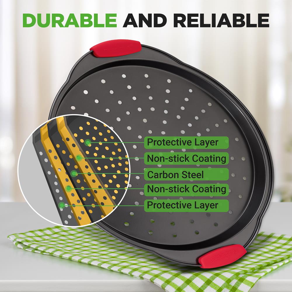 13" Nonstick Pizza Tray - Even Baking