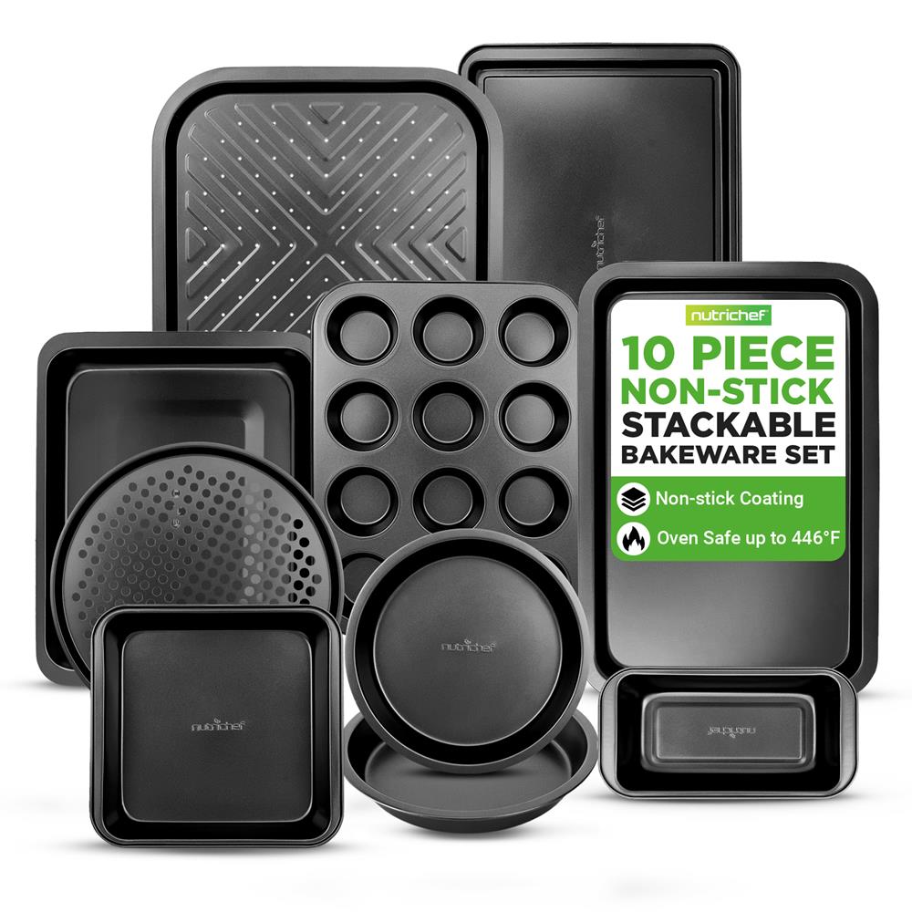 10-Piece Nonstick Bakeware Set - Easy Release Carbon Steel