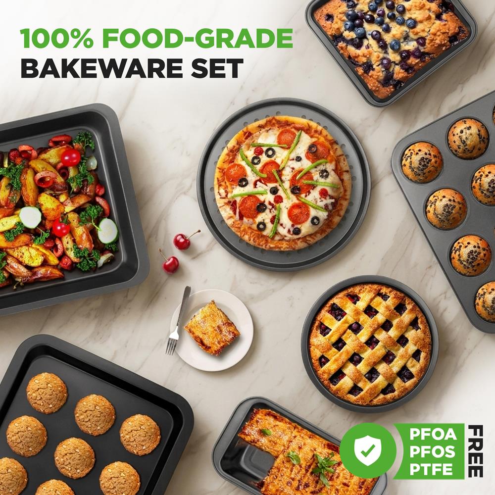 10-Piece Nonstick Bakeware Set - Easy Release Carbon Steel