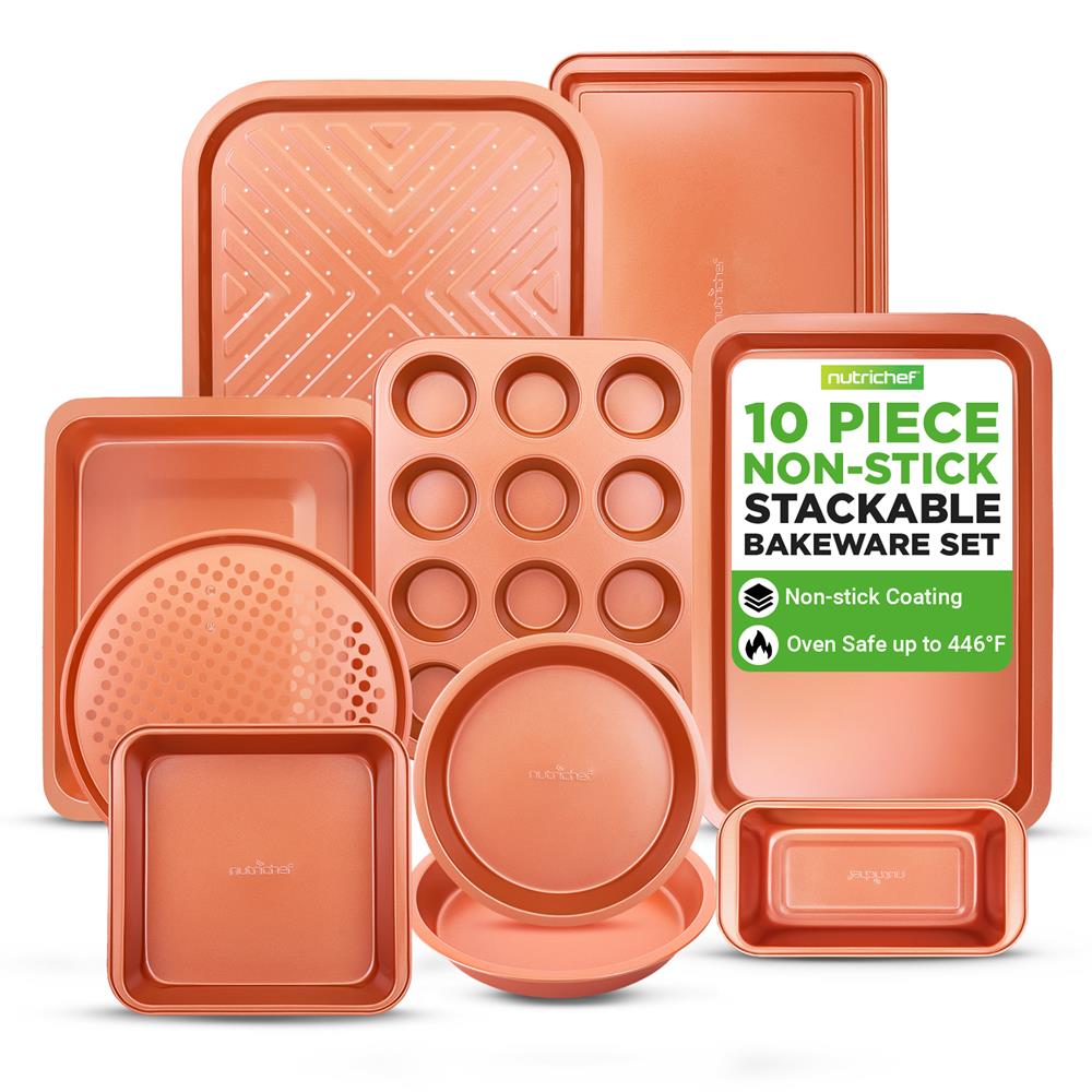10-Piece Nonstick Bakeware Set, Easy Clean Carbon Steel
