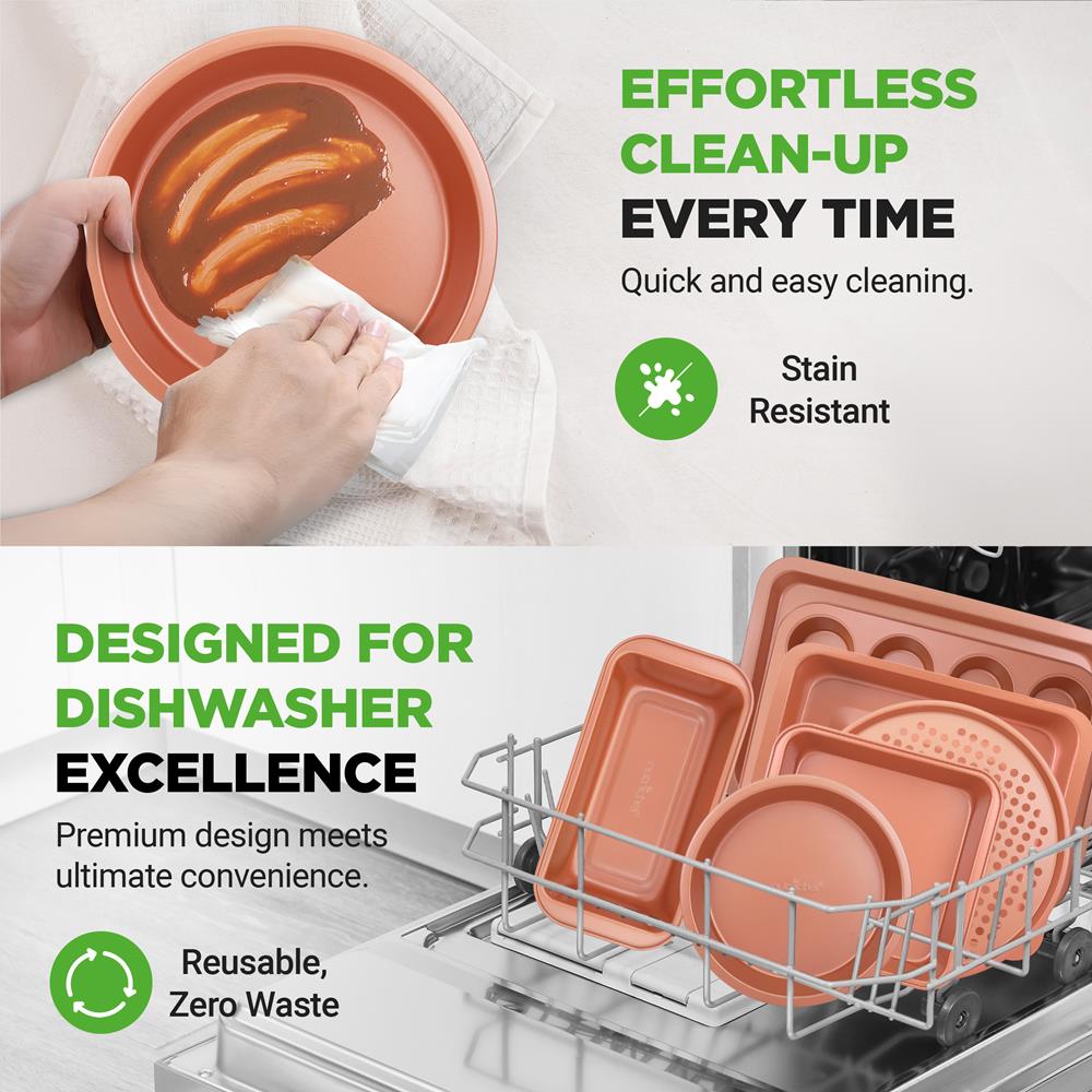 10-Piece Nonstick Bakeware Set, Easy Clean Carbon Steel