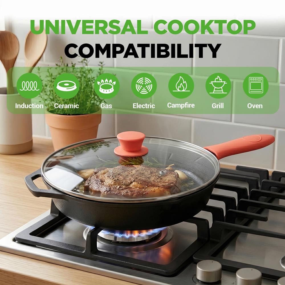 12" Cast Iron Skillet - Nonstick, Oven Safe