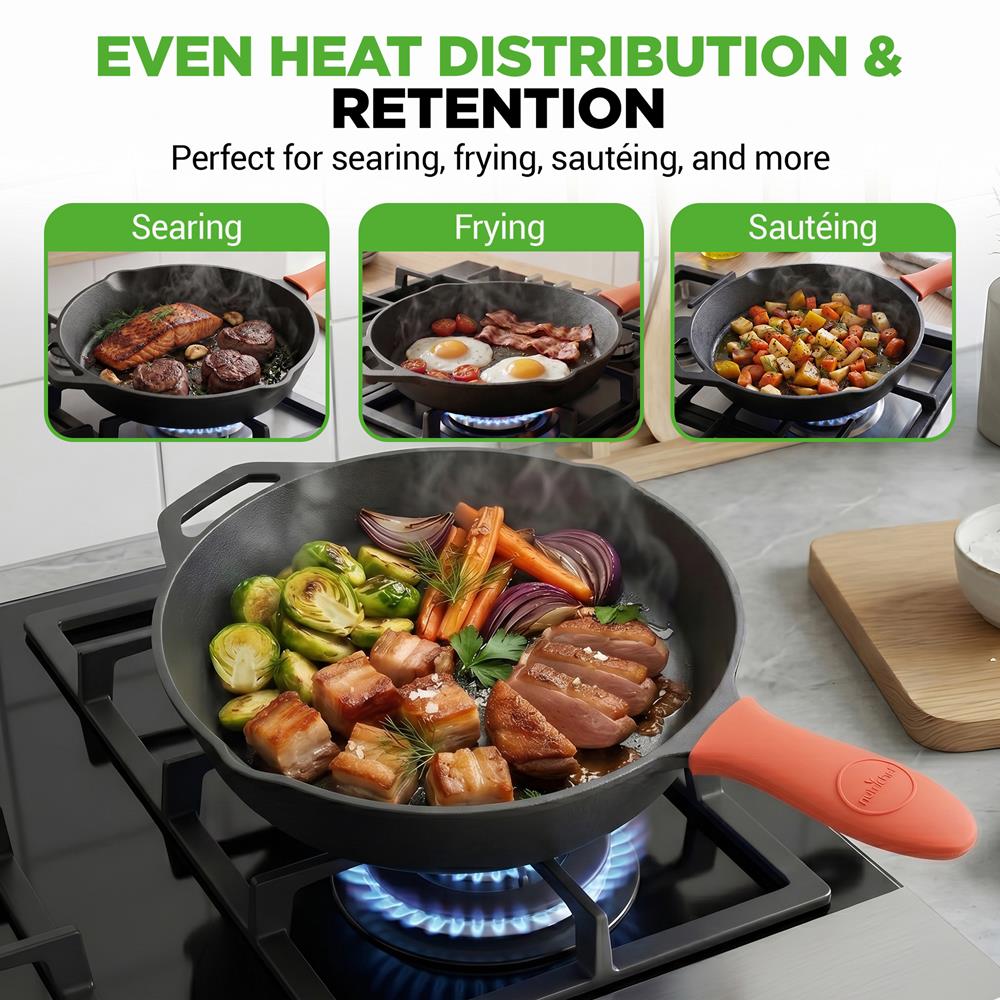 12" Cast Iron Skillet - Nonstick, Oven Safe