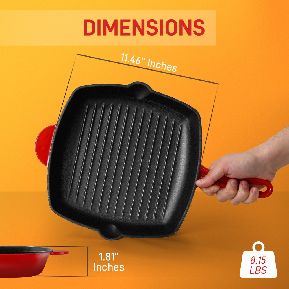 11" Cast Iron Grill Pan, Perfect Grill Marks