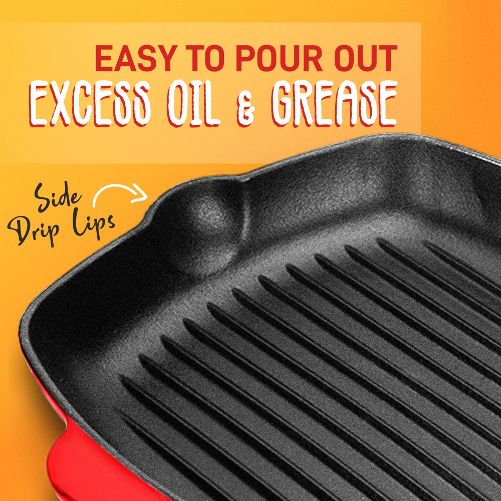 11" Cast Iron Grill Pan, Perfect Grill Marks