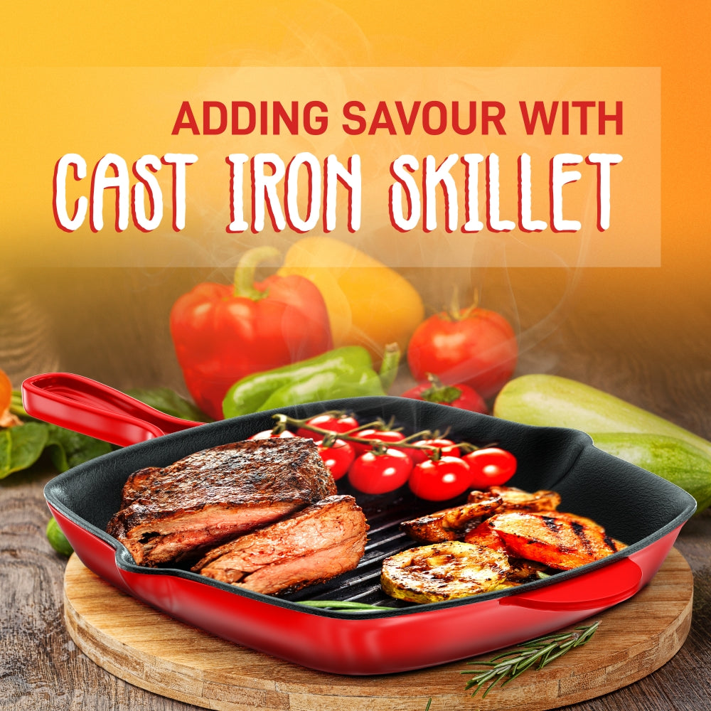 11" Cast Iron Grill Pan, Perfect Grill Marks