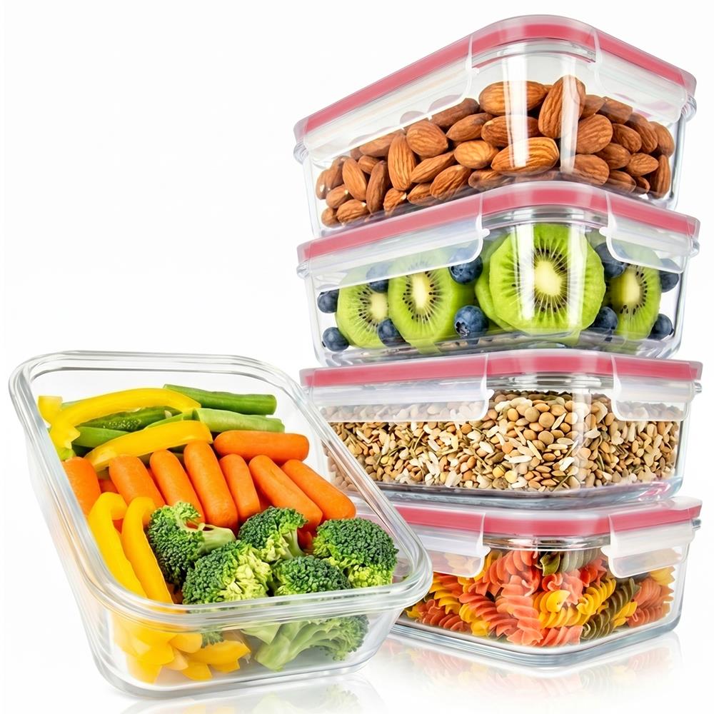 10-Piece Leakproof Glass Containers Set