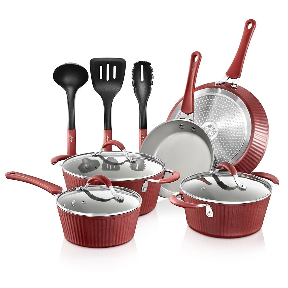 11-Piece Non-Stick Cookware Set, Even Heat, Ceramic Coating