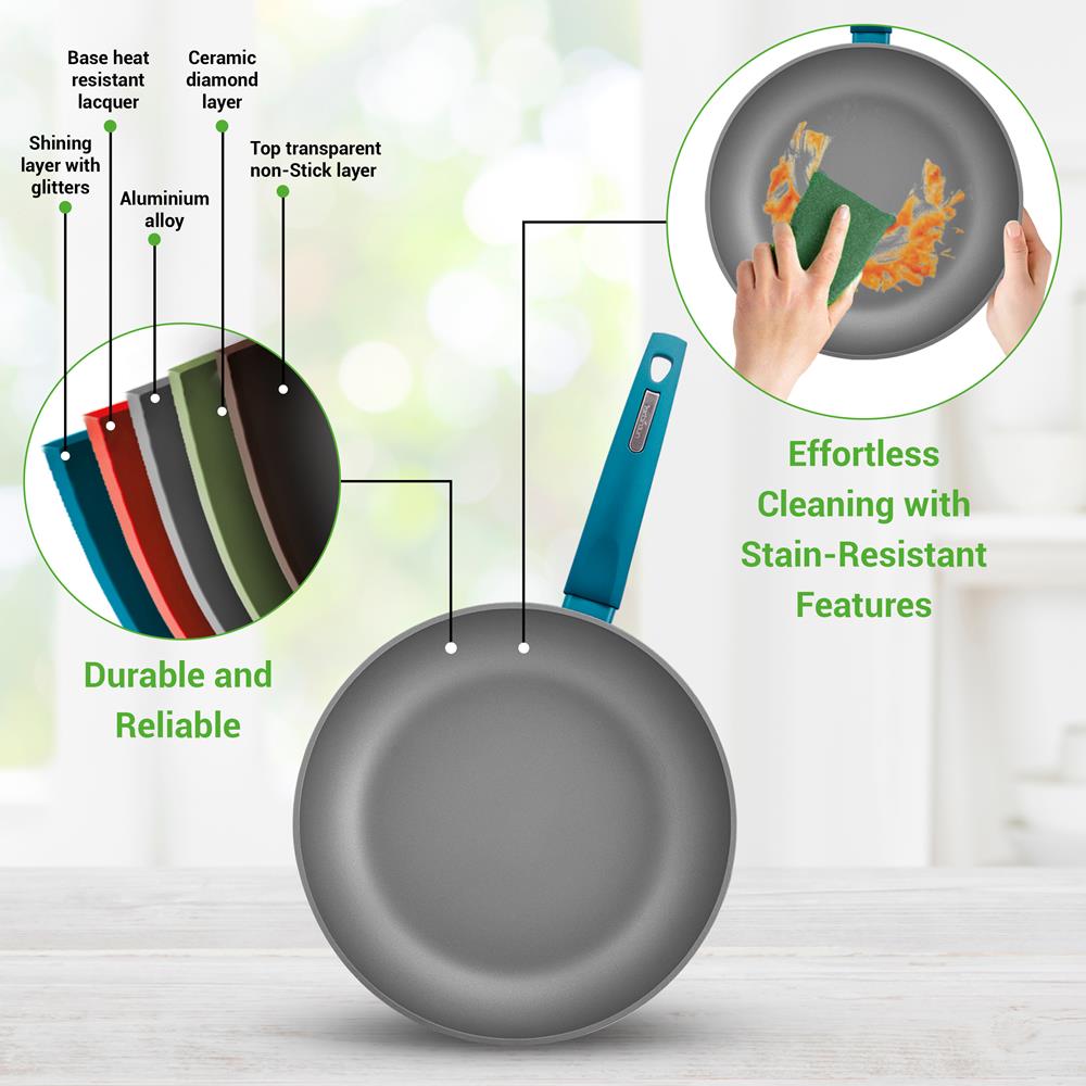 12-Piece Nonstick Cookware Set - Even Heat, Durable Coating