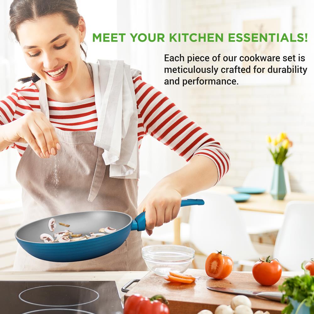 12-Piece Nonstick Cookware Set - Even Heat, Durable Coating