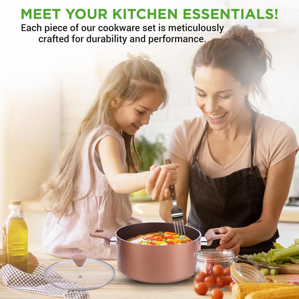 13-Piece Nonstick Cookware Set, Even Heat, Durable Coating