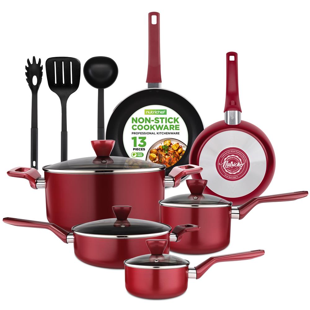 13-Piece Nonstick Cookware Set, Even Heat, Durable Coating