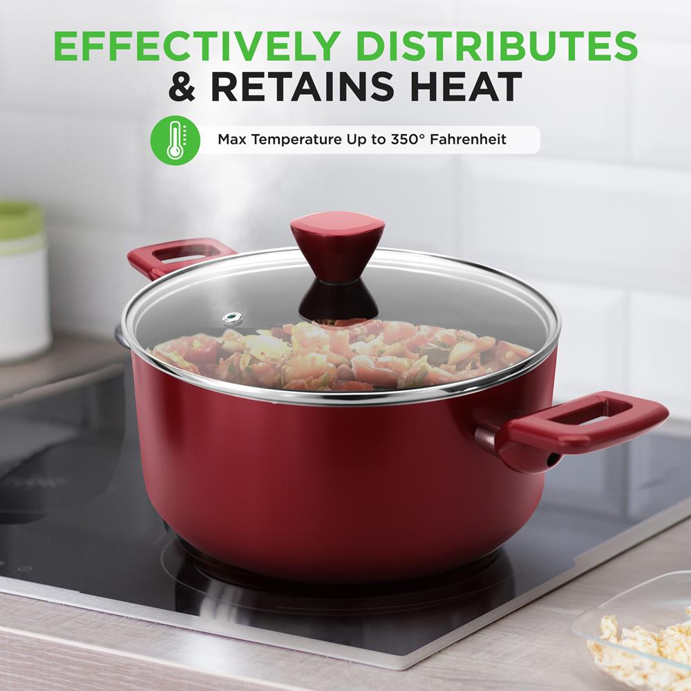 13-Piece Nonstick Cookware Set, Even Heat, Durable Coating