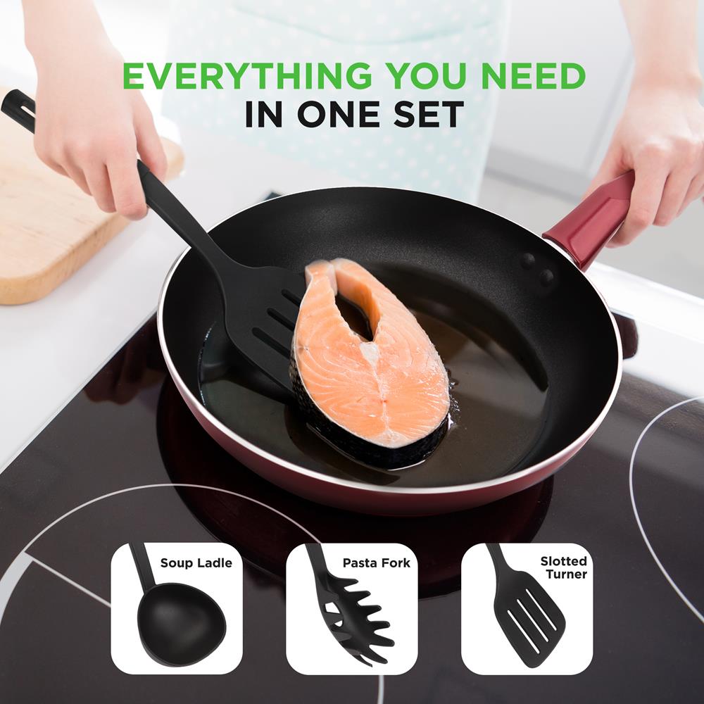 13-Piece Nonstick Cookware Set, Even Heat, Durable Coating