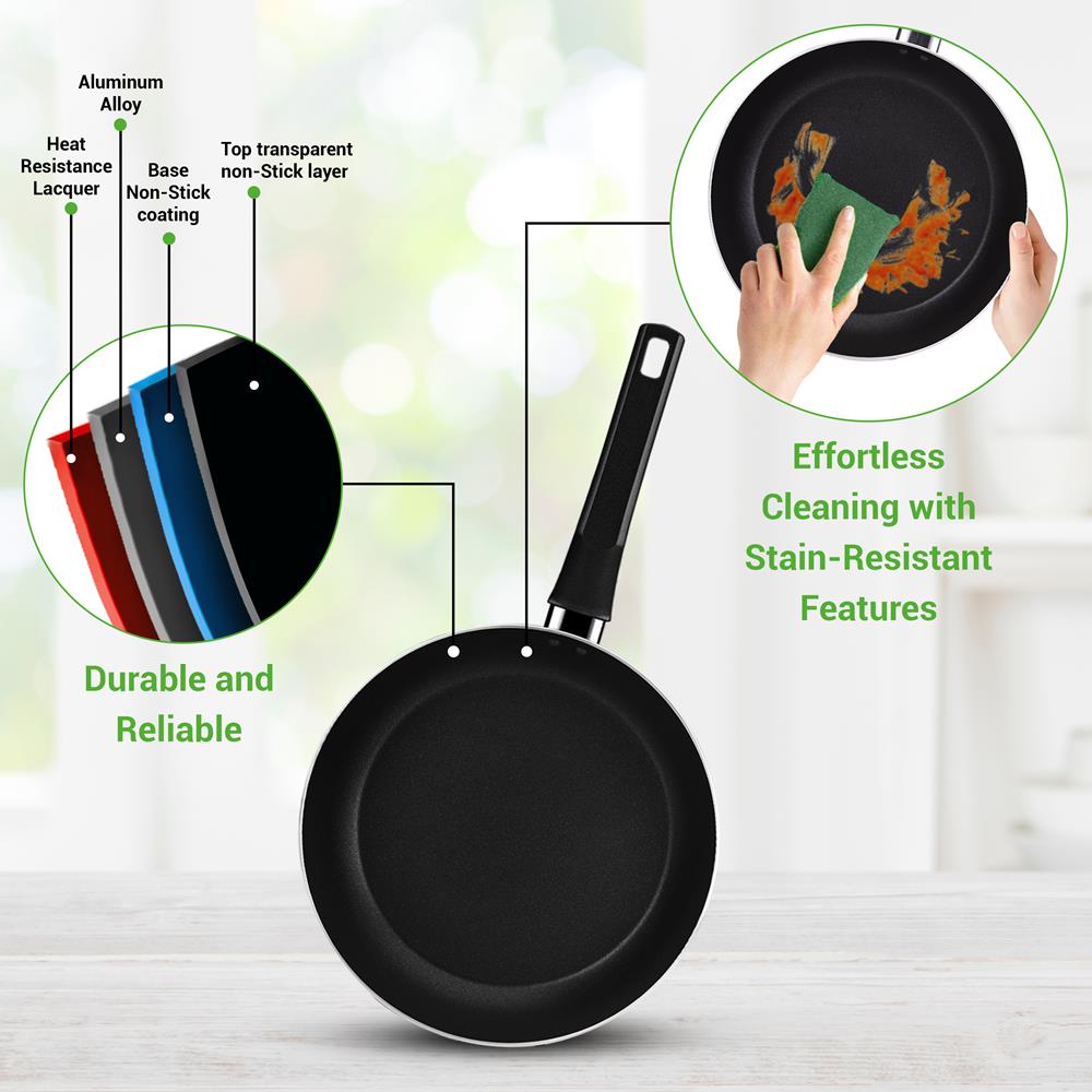 13-Piece Nonstick Cookware Set - Even Heat, Durable Coating