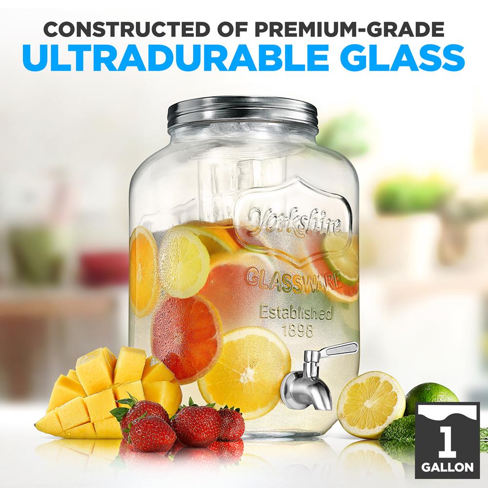 1-Gallon Glass Beverage Dispenser