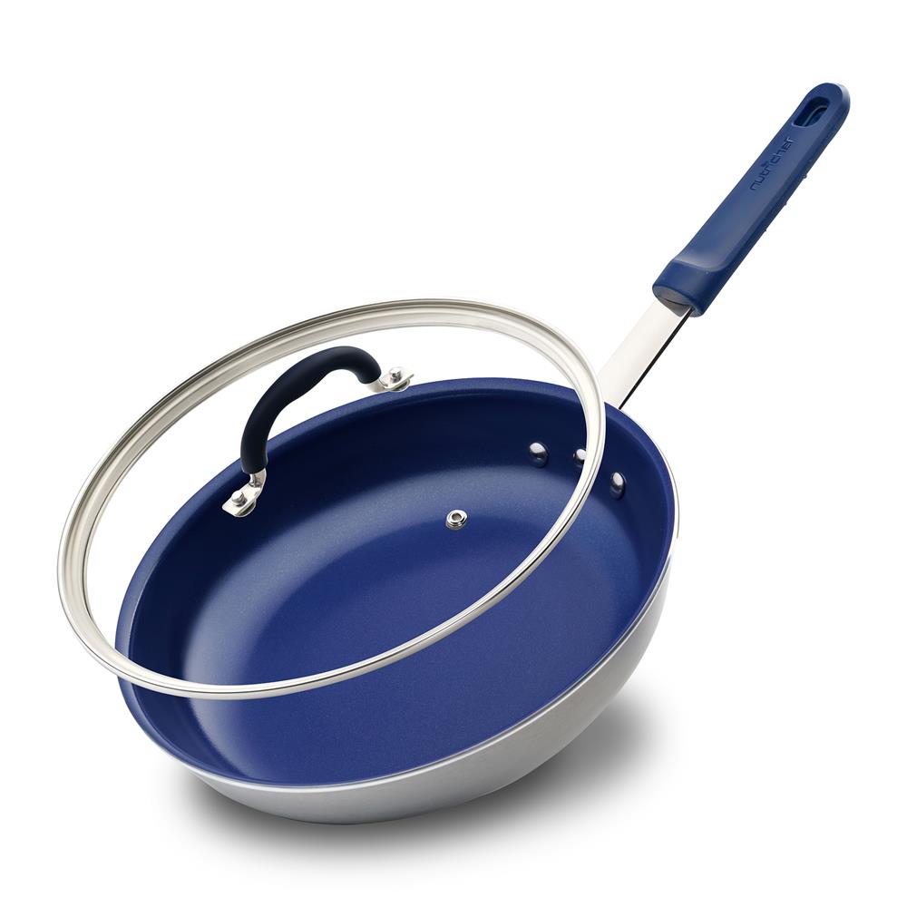 10" Nonstick Fry Pan with Lid, Ceramic Coating