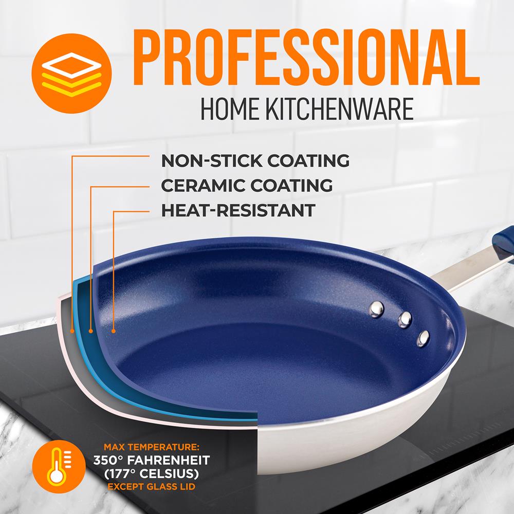 12" Nonstick Fry Pan - Easy Clean Ceramic Coating