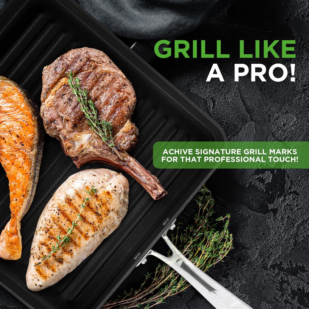 11" Nonstick Grill Pan - Perfect Searing