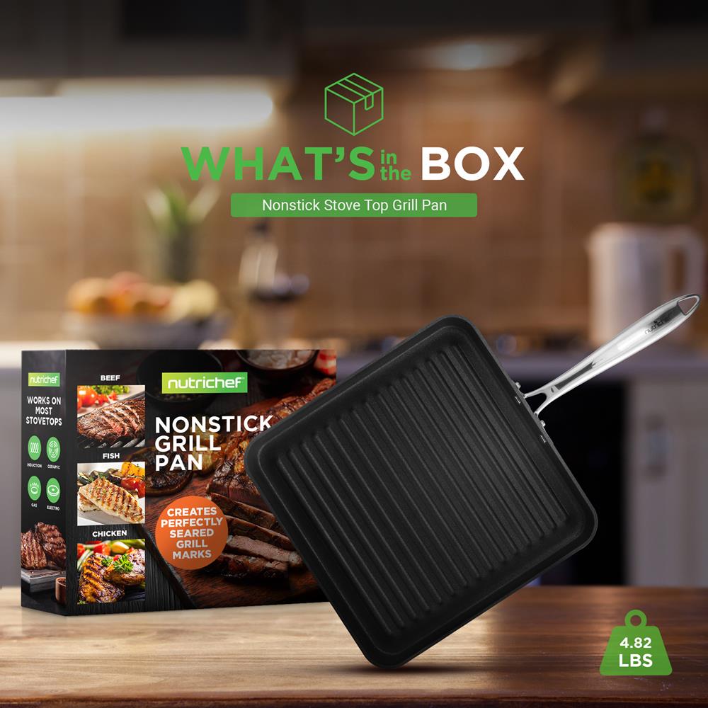 11" Nonstick Grill Pan - Perfect Searing