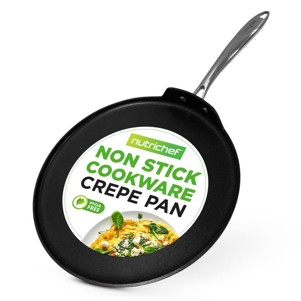 12" Nonstick Crepe Pan, Even Heating, Hard-Anodized