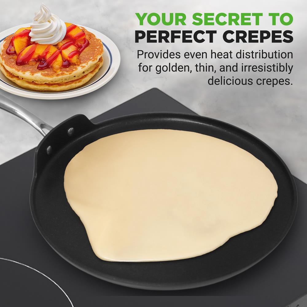 12" Nonstick Crepe Pan, Even Heating, Hard-Anodized