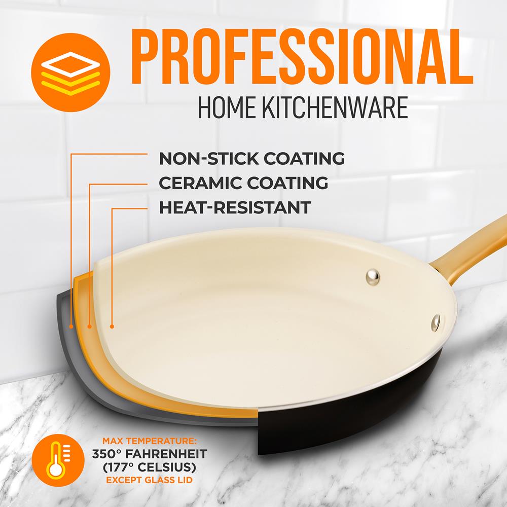 10" Non-Stick Frying Pan, Even Heat, Ceramic Coating