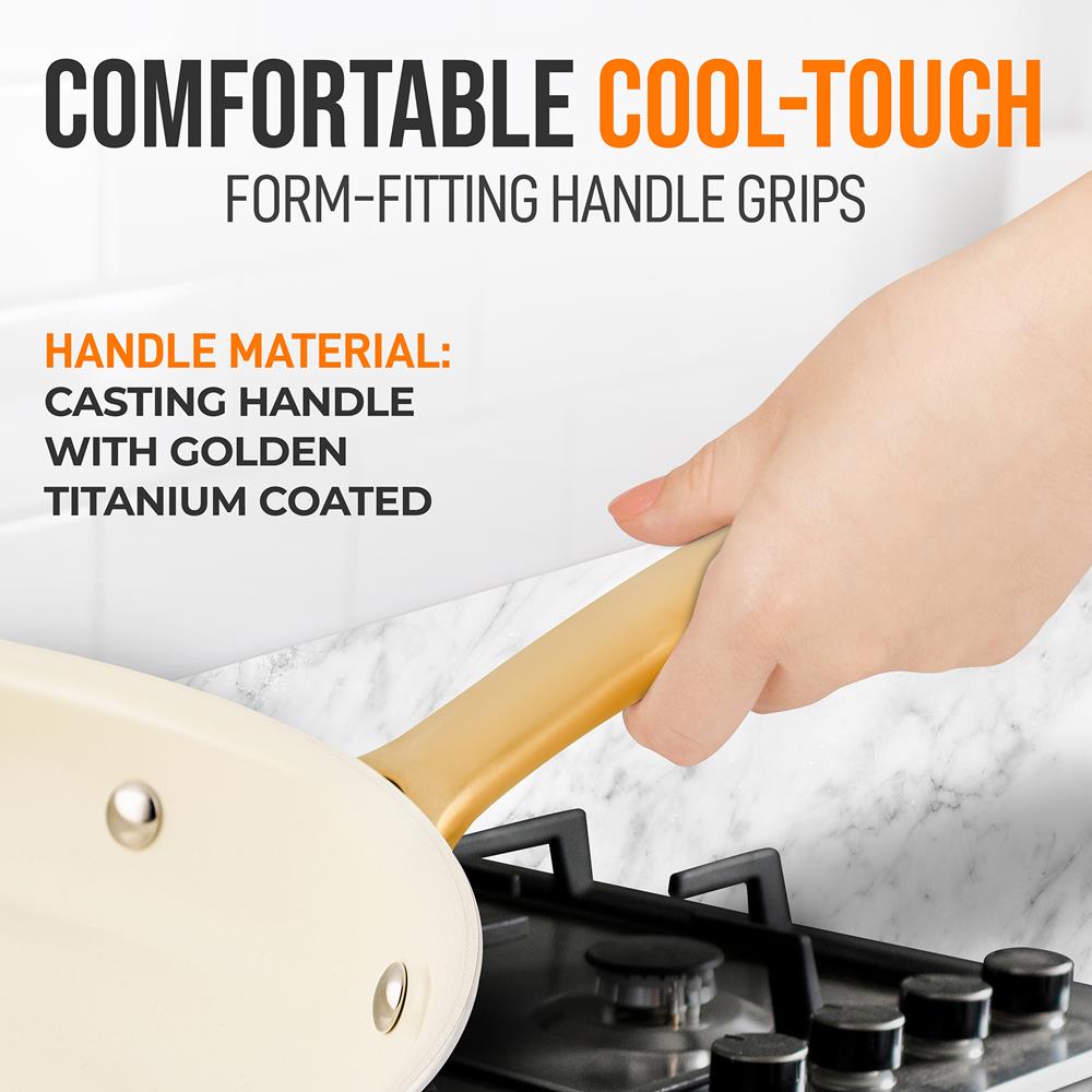 12" Non-Stick Frying Pan, Even Heat, Ceramic Coating