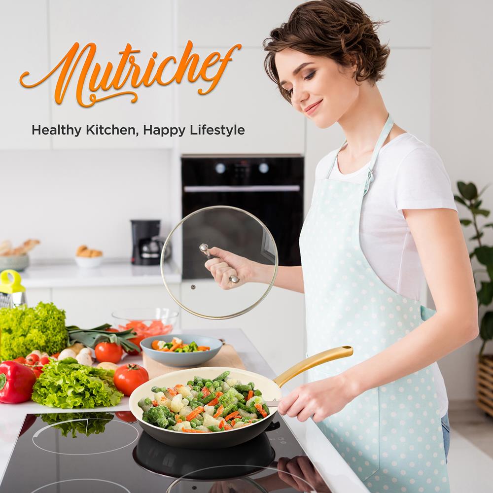 12" Non-Stick Frying Pan with Lid, Even Heat