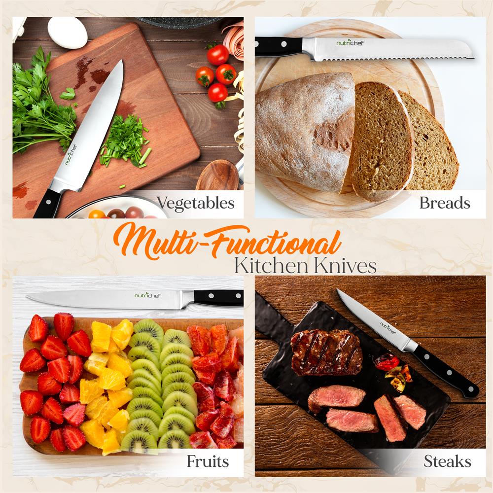 13-Piece Knife Set with Block, Precision German Steel