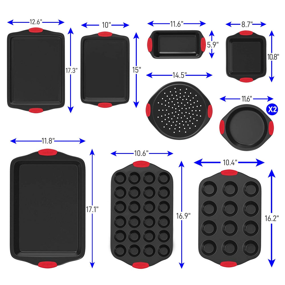 10-Piece Nonstick Bakeware Set, Easy Clean Carbon Steel